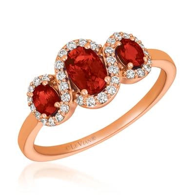 Women’s radiant cut engagement rings-Le Vian 14K Strawberry Gold Passion Ruby and Vanilla Diamond Ring