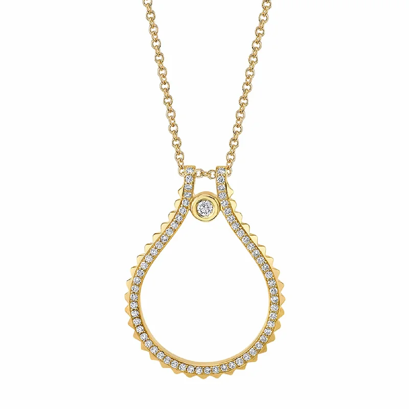 Women’s fashionable necklaces-Pavé Signature MM Tetra Pendant