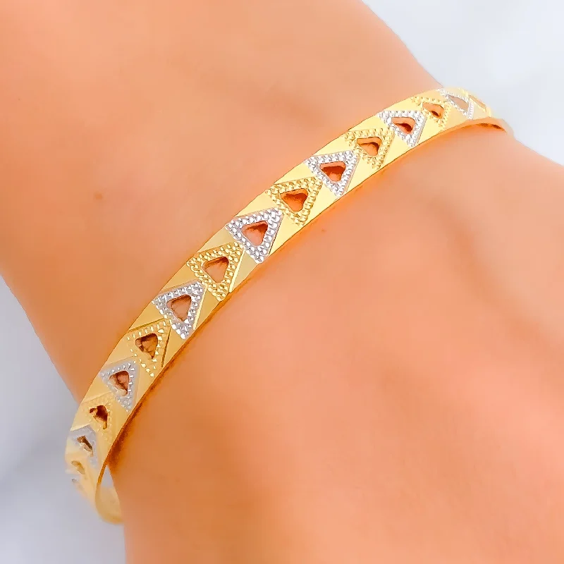 Women’s colorful bangles-Jazzy High-Finish 22k Gold Bangle