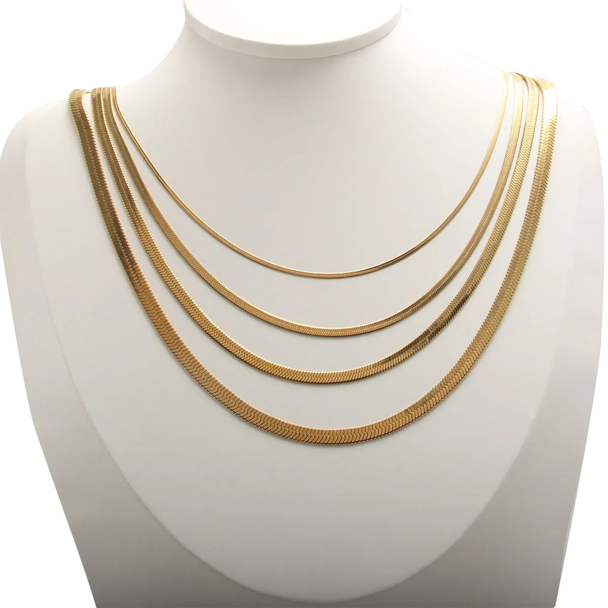 Women’s multi-layer necklaces-Wholesale Simple Style Solid Color Stainless Steel Chain Necklace