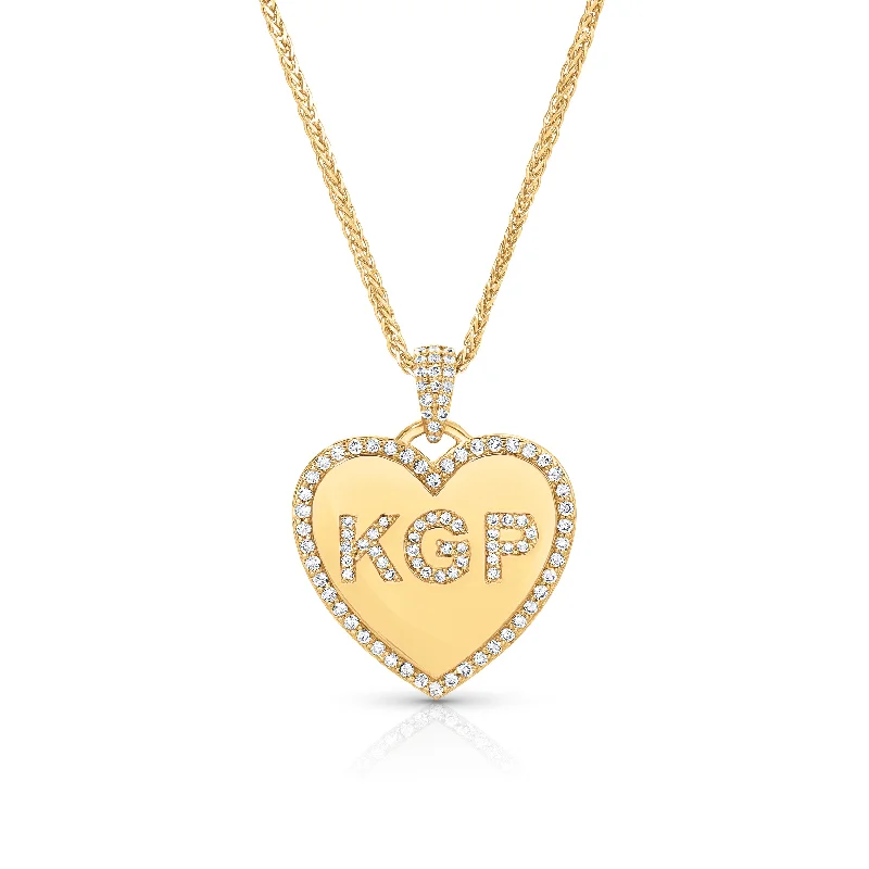 Women’s infinity pendant necklaces-Monogram Heart Necklace