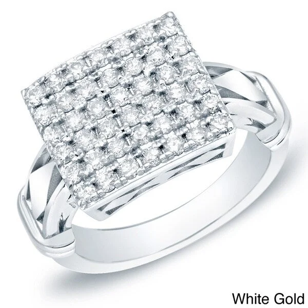 Women’s wedding sets with engagement rings-14k Gold 1/2ct TDW Square Pave Diamond Ring by Auriya