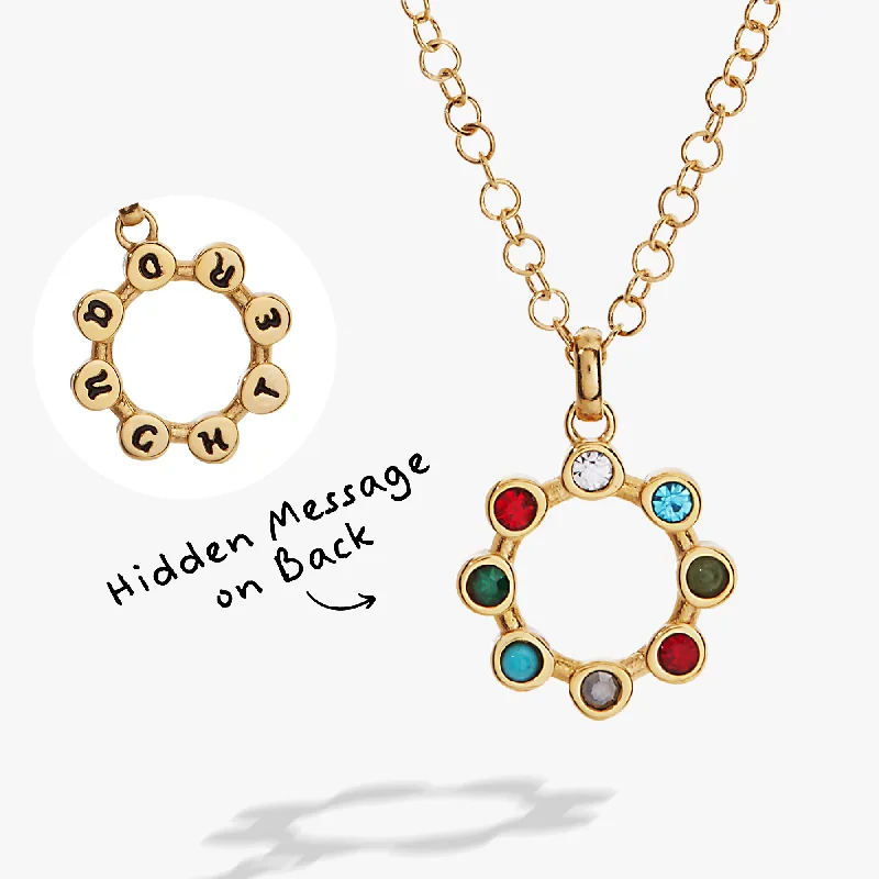 Women’s chic statement necklaces-Hidden Message 'Daughter' Crystal Necklace