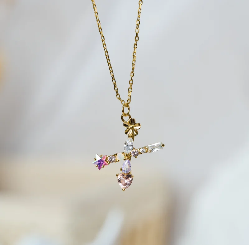 Women’s vintage necklaces-Initial - X