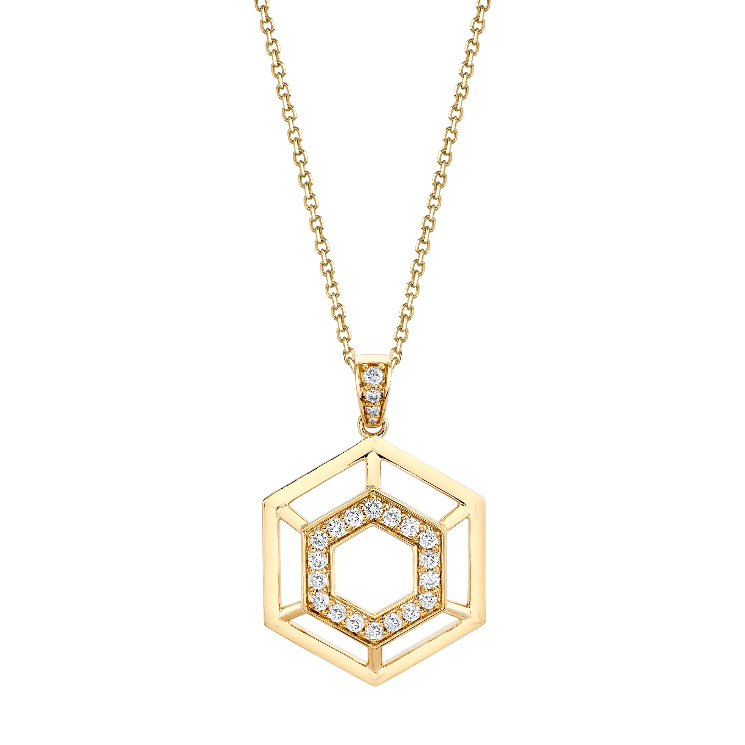 Women’s bridal necklaces-Hex Truss Pendant