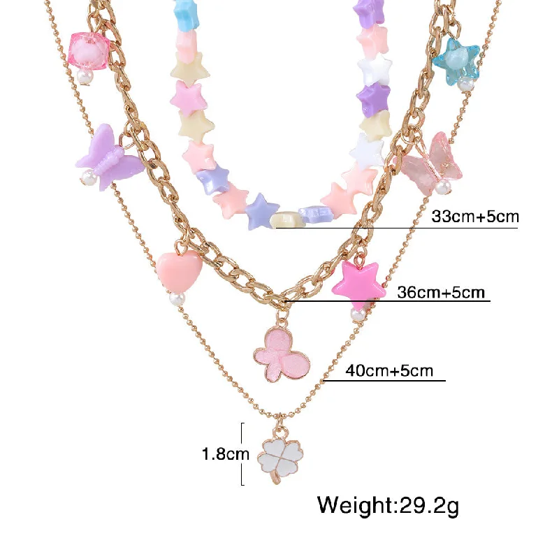 Women’s chunky gold necklaces-Modern Style Star Butterfly Alloy Plating Kid's Necklace