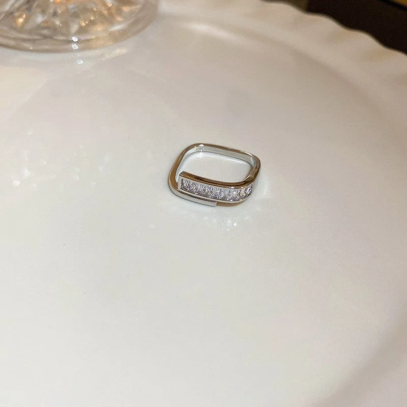 22# Open Ring-Silver Square