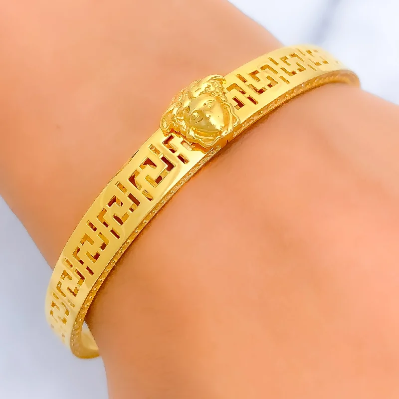 Women’s designer bracelets-Delightful Dressy 21k Gold CZ Bangle Bracelet