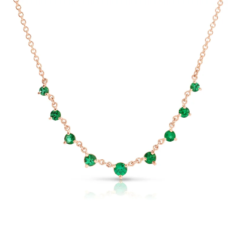 Women’s solitaire diamond necklaces-Green Emerald Mini Starstruck Necklace