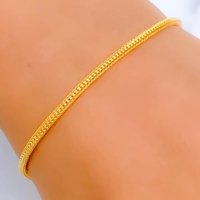 Women’s simple silver bracelets-Palatial 22k Gold Snake Chain Bracelet