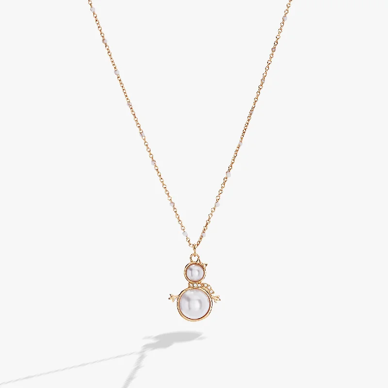 Women’s 14k gold necklaces-Snowwoman Necklace