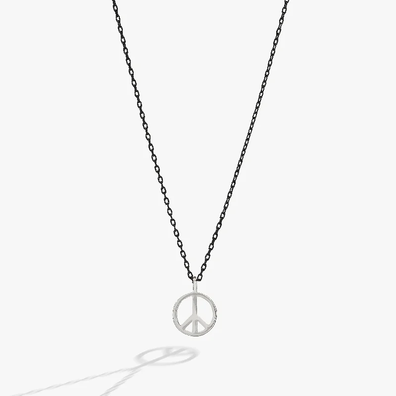 Women’s personalized birthstone necklaces-Nostalgia Peace Sign Necklace