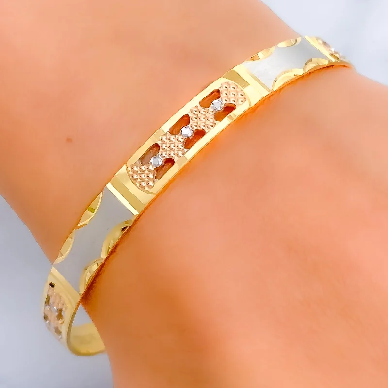 Women’s friendship bracelets-Sophisticated Matte Finish 22k Gold Bangle