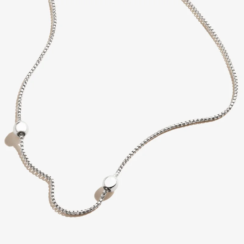 Women’s moonstone necklaces-Adjustable Length Flat Chain Necklace