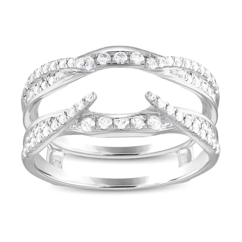 Women’s white gold engagement rings-1/2ctw Diamond Ring Guard