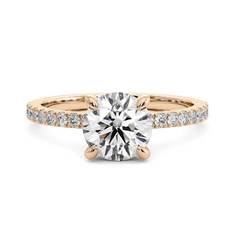 Women’s custom engagement rings with engraving-Diamond Engagement Ring