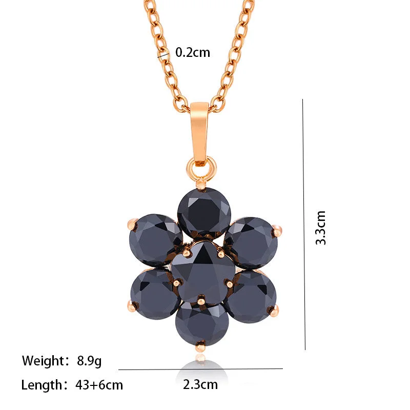 Black Flower Necklace