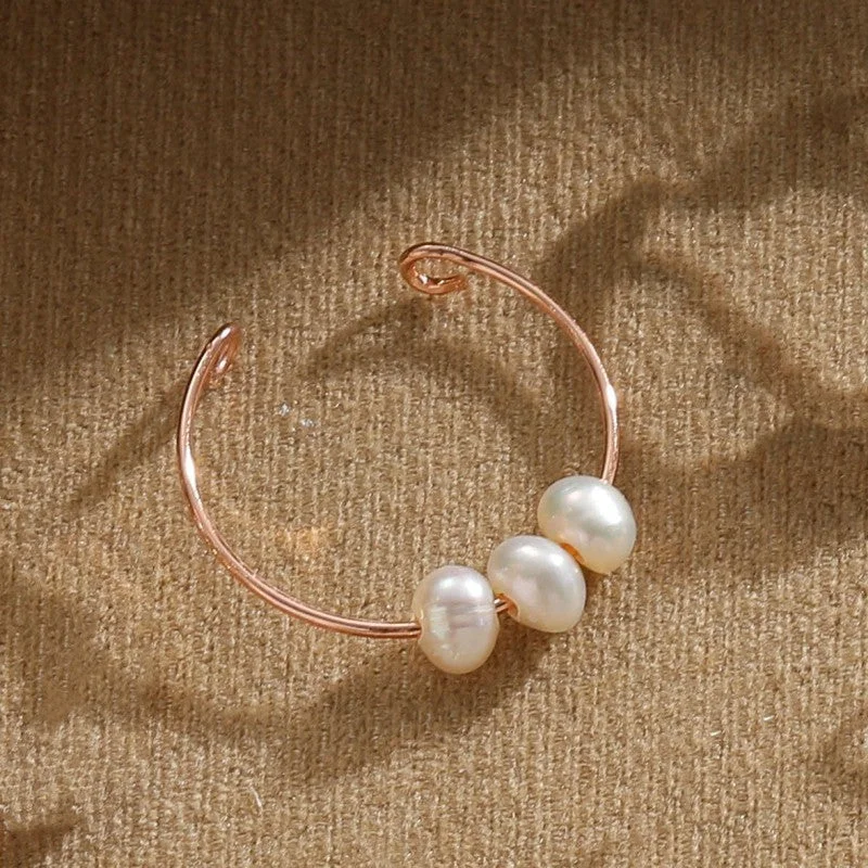 (3 Freshwater Pearls) Rose Gold