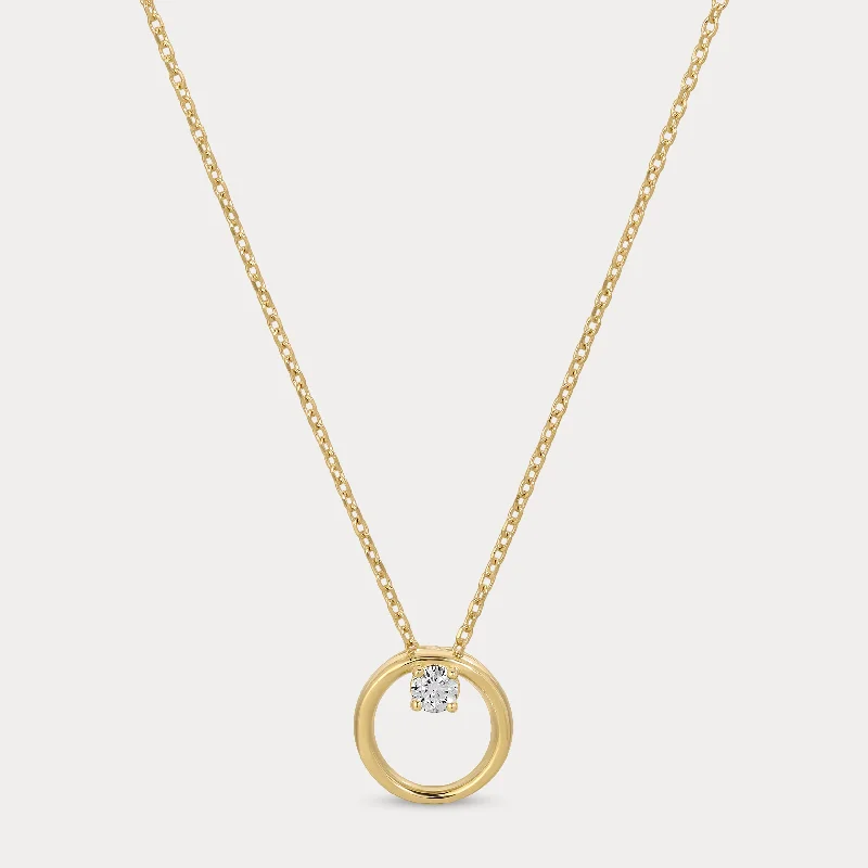 Women’s contemporary necklaces-Dainty Circle Necklace