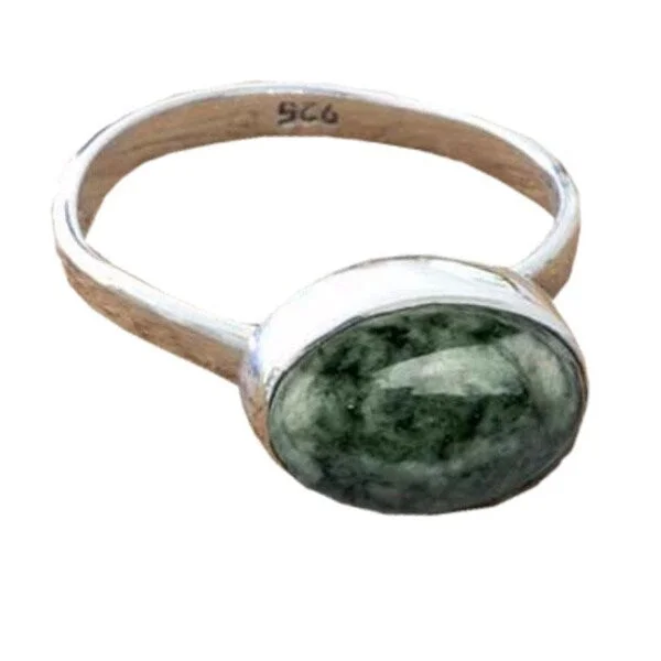 Women’s stackable rings with diamonds-Handmade Jade Mystique Sterling Silver Ring (Guatemala)