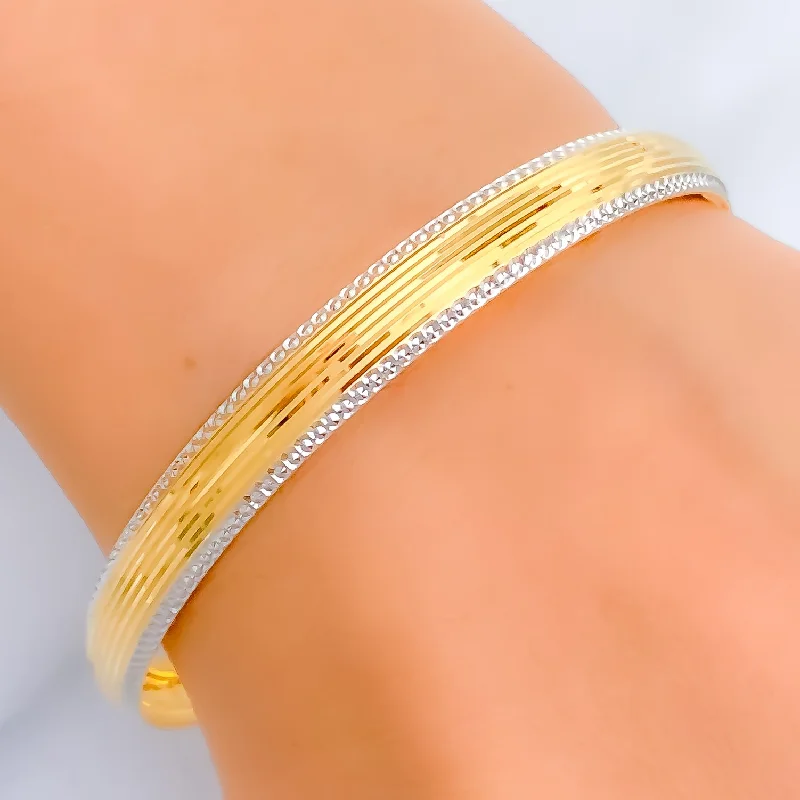 Women’s custom gemstone bracelets-Opulent Gleaming 22k Gold Bangle