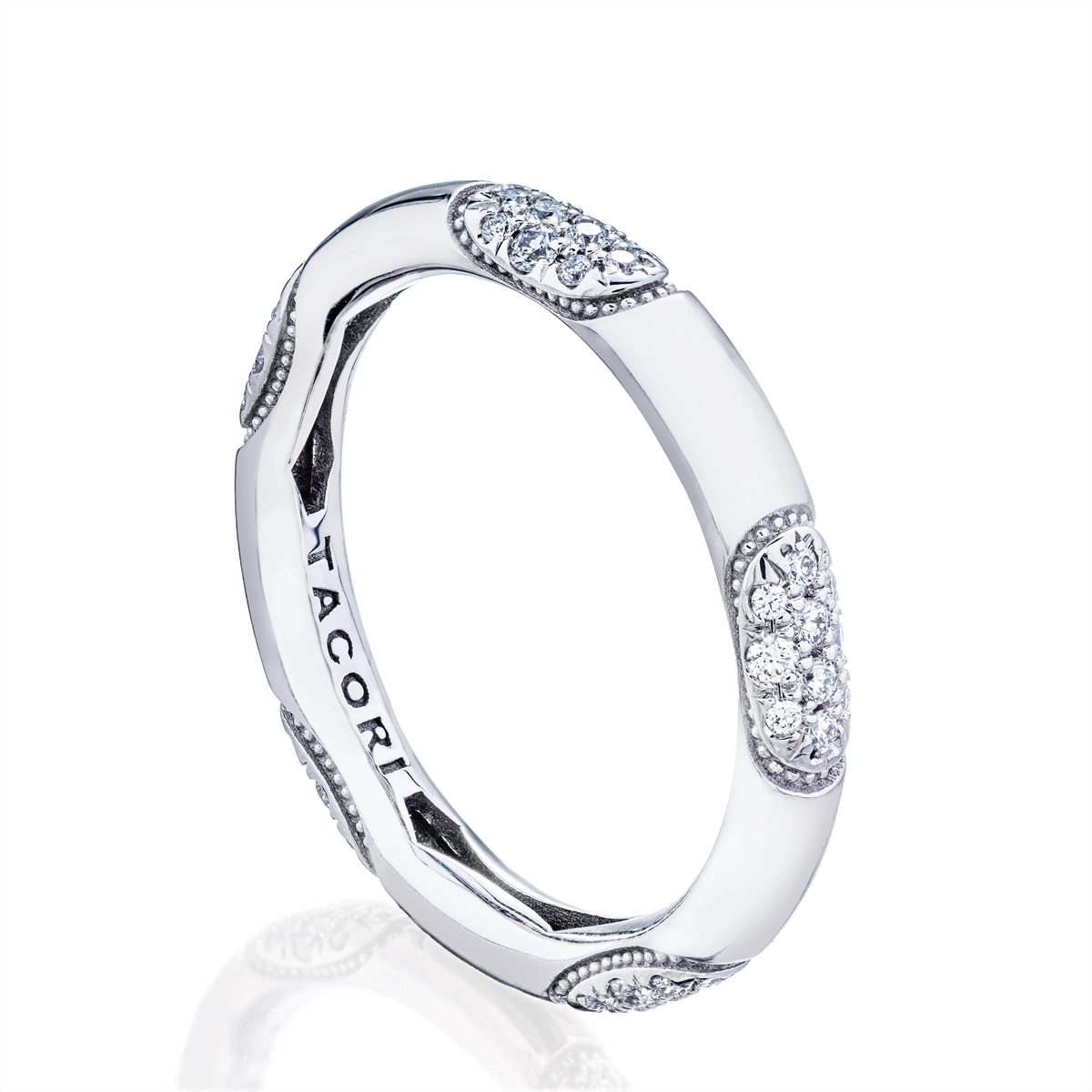 Women’s platinum solitaire engagement rings-Tacori 18K White Gold Diamond Ring