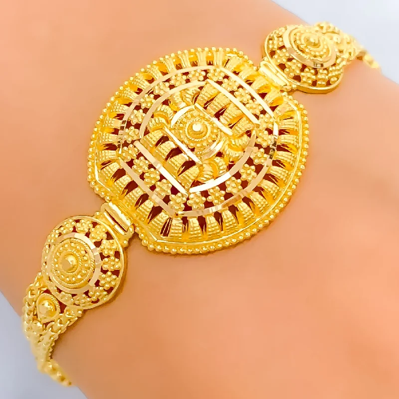 Women’s classic gold bangles-Sophisticated Radiant Layered 22k Gold Bracelet