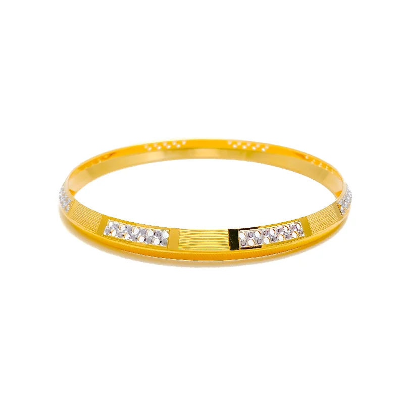 Women’s silver bangles-Ethereal Glossy Men's 22k Gold Bangle