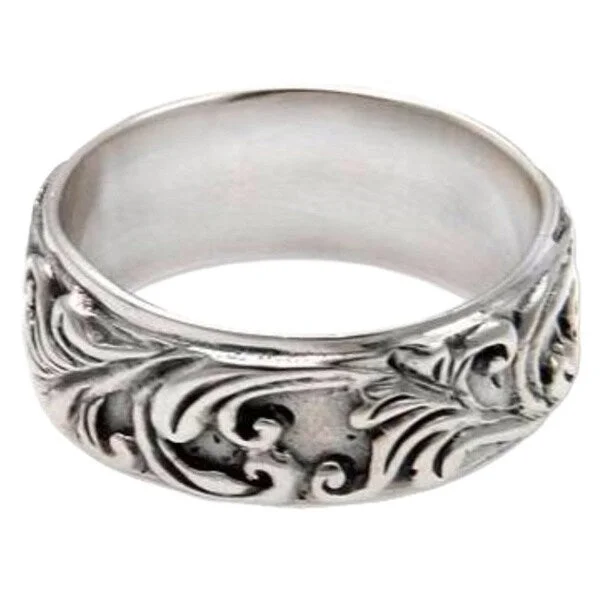 Women’s bridal rings with diamonds-NOVICA Handmade Sterling Silver 'Flourishing Foliage' Ring (Indonesia)