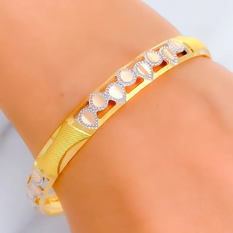 Women’s pearl and silver bracelets-Exclusive Fashionable 22k Gold Bangle