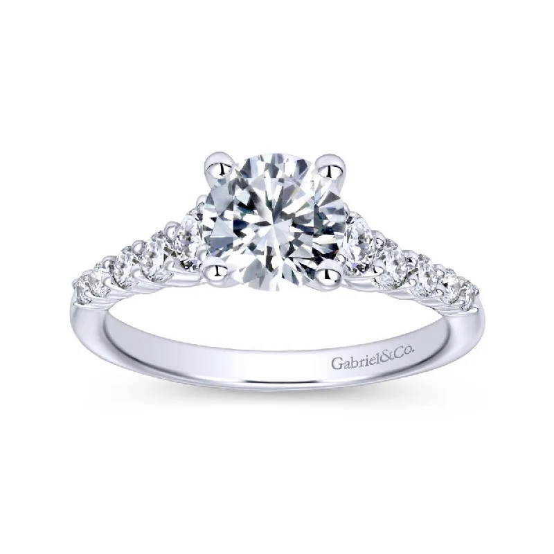 Women’s white sapphire engagement rings-Diamond Engagement Ring