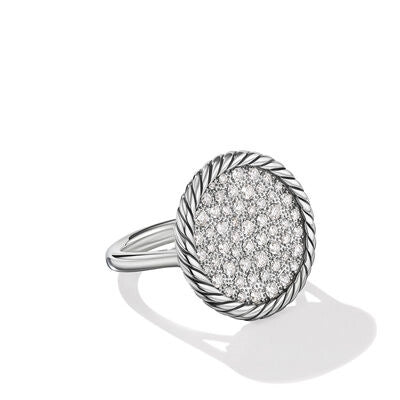 Women’s solitaire engagement rings-David Yurman 18mm Elements Pave Diamond Ring