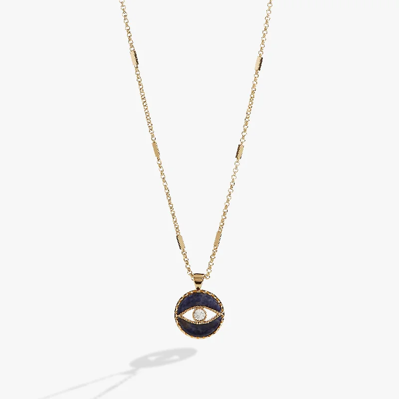 Women’s pendant necklaces-Sodalite Evil Eye Necklace