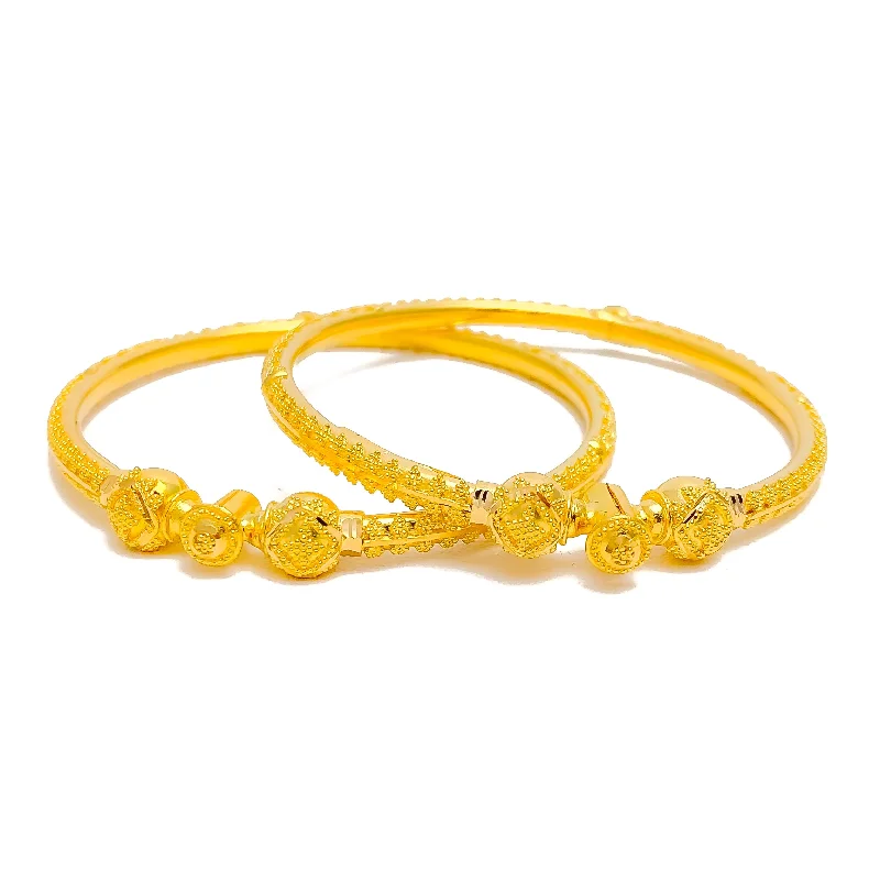 Women’s crystal bracelets-Stately Special 22k Gold Baby Bangles