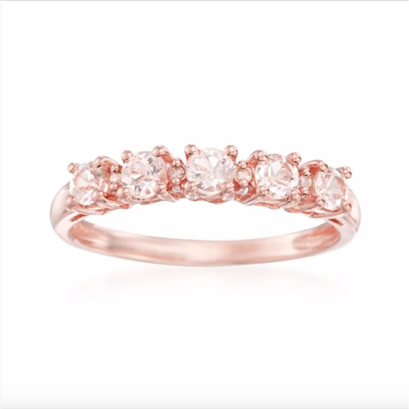 Women’s sapphire wedding rings-14k Gold Morganite and Diamond Accent Ring