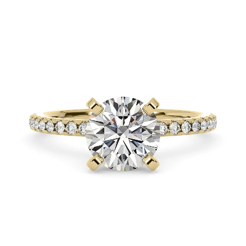 Women’s platinum solitaire engagement rings-Diamond Engagement Ring