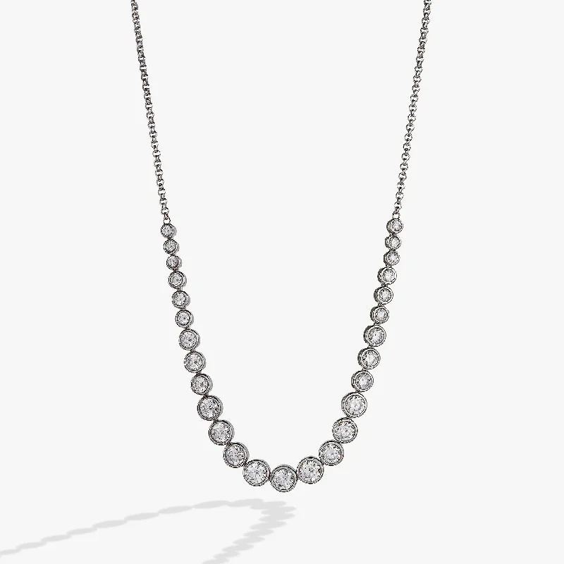 Women’s classic gold necklaces-Crystal Tennis Necklace