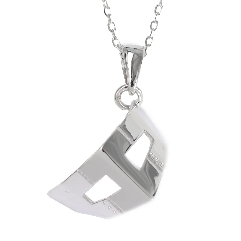 Women’s sleek silver necklaces-Queen Mask Pendant