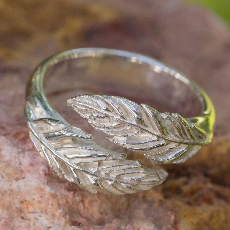 Women’s two-tone rings-Handcrafted Sterling Silver 'Flight' Wrap Ring (Mexico)