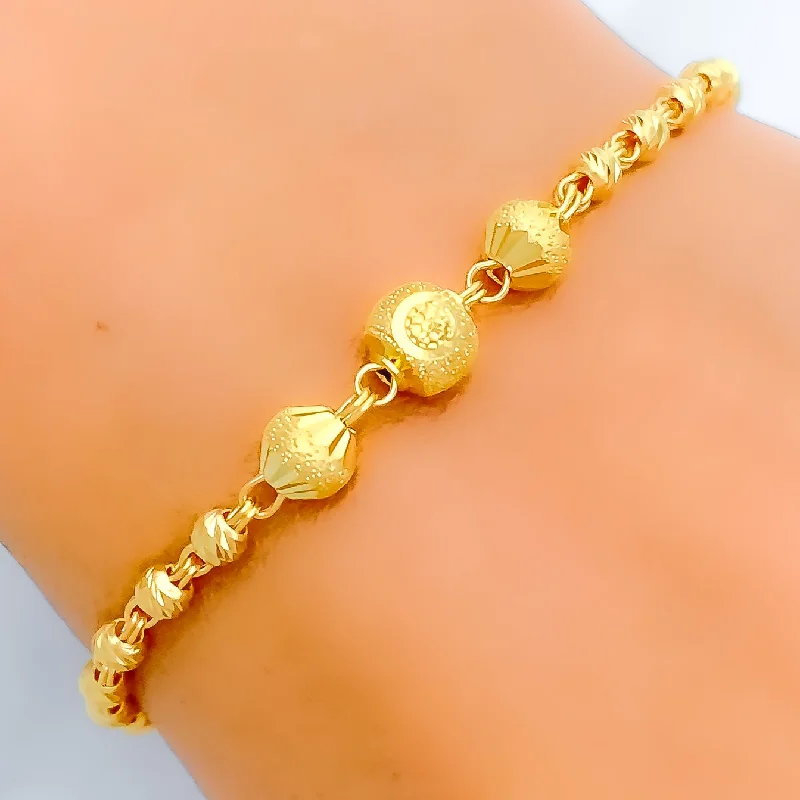 Women’s stacking bangles-Dazzling Dotted Orb 22k Gold Bracelet