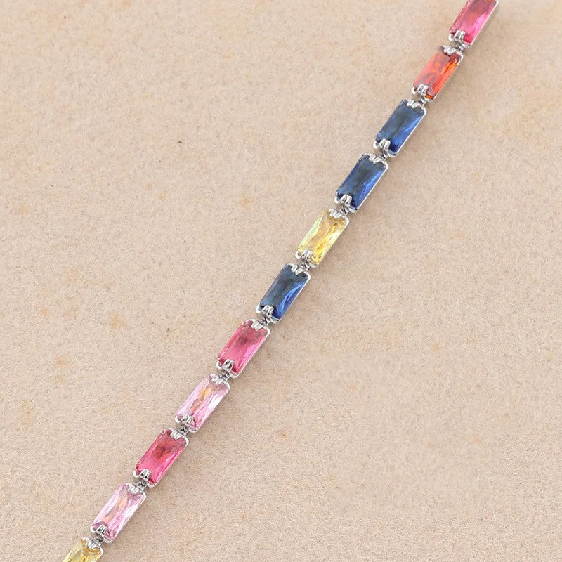 2.5 * 5mm Colorful Crystals-White Gold Color