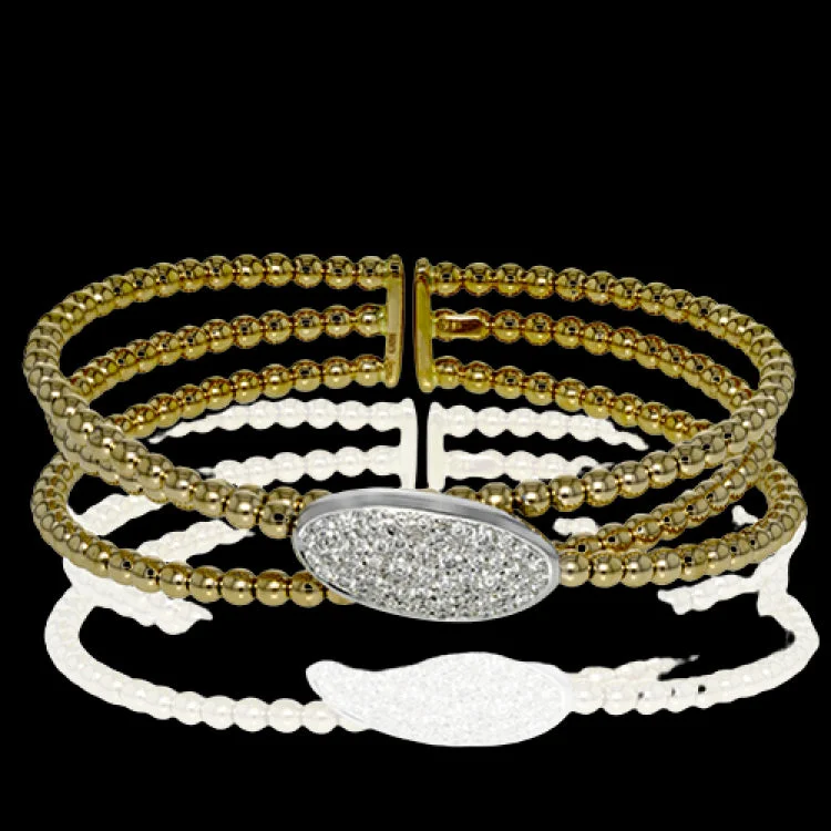 Women’s engraved bracelets-This modern bangle features and incredibly easy-to-wear design and .70 ctw of shining white diamonds.