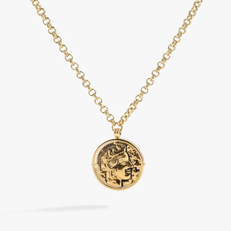 Women’s charm necklaces-Coin Spinner Pendant Necklace