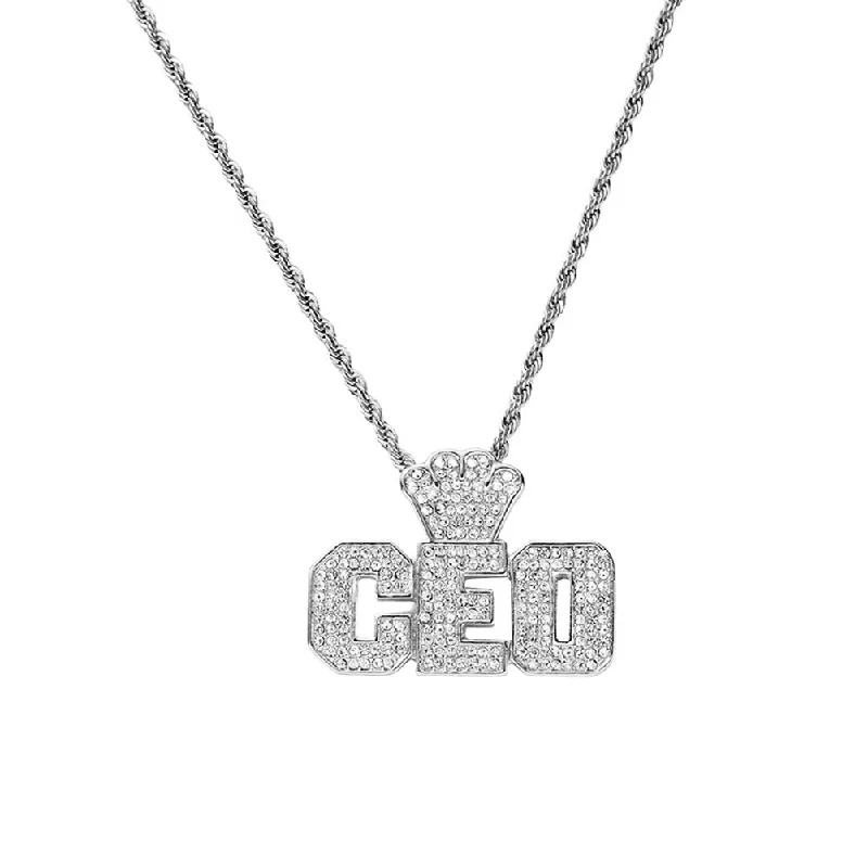 Silver (Letter CEO)-0.3 * 60cm Stainless Steel Hemp Flowers Chain