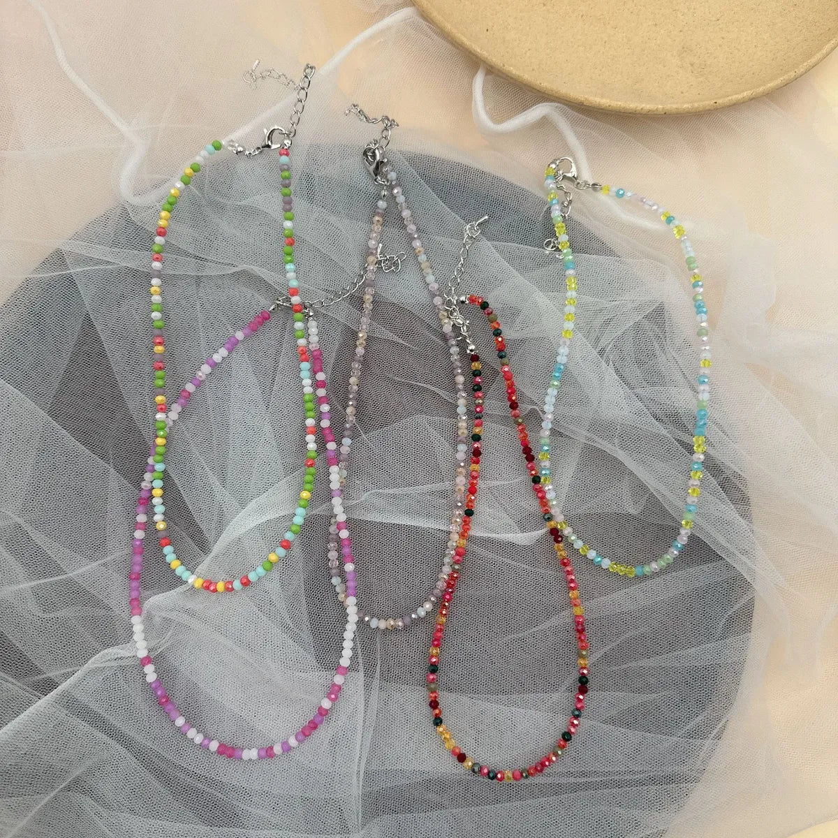 Women’s gemstone necklaces-Modern Style Color Block Seed Bead Beaded Women's Necklace