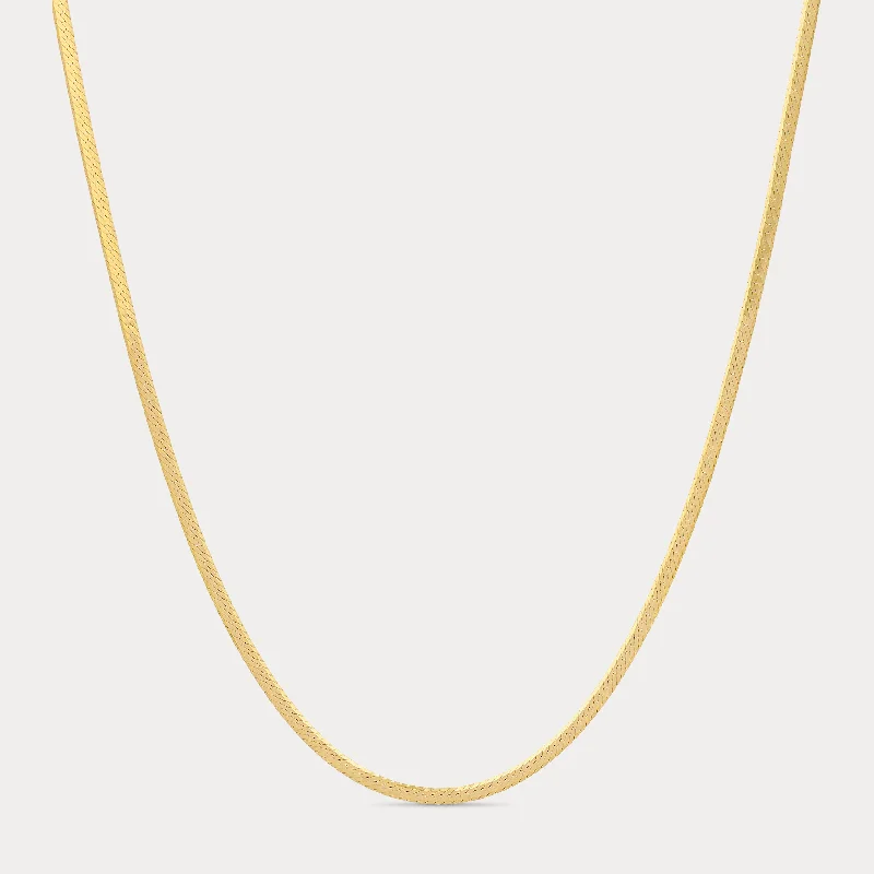 Women’s layered chain necklaces-Thin Herringbone Chain