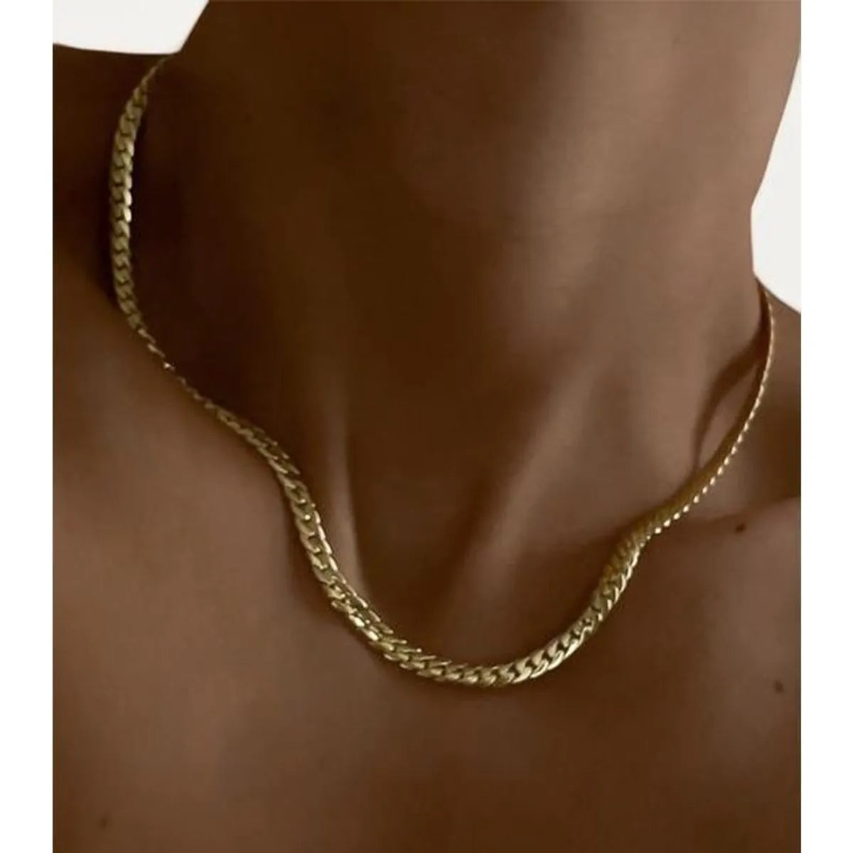 Women’s choker necklaces-Punk Simple Style Solid Color Titanium Steel Plating Necklace