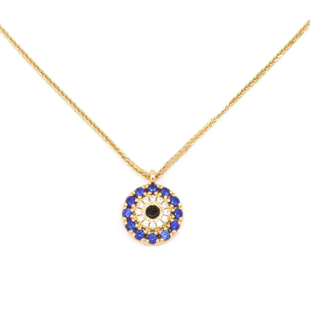 Women’s silver necklaces-14KT Evil Eye Protector Necklace