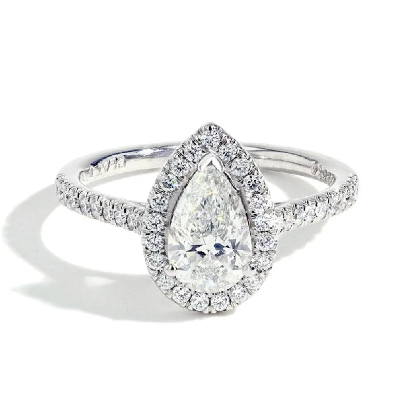 Women’s affordable engagement rings-1-1/2ctw Certified Lab Grown Diamond Halo Engagement Ring