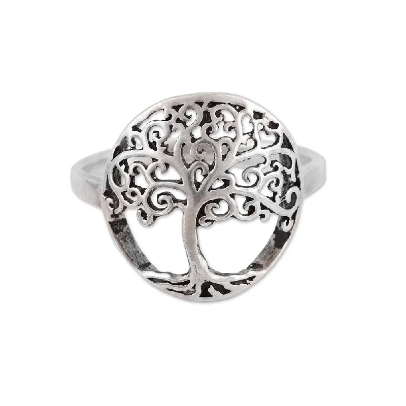 Women’s personalized rings-NOVICA Majestic Jali Tree, Sterling silver cocktail ring